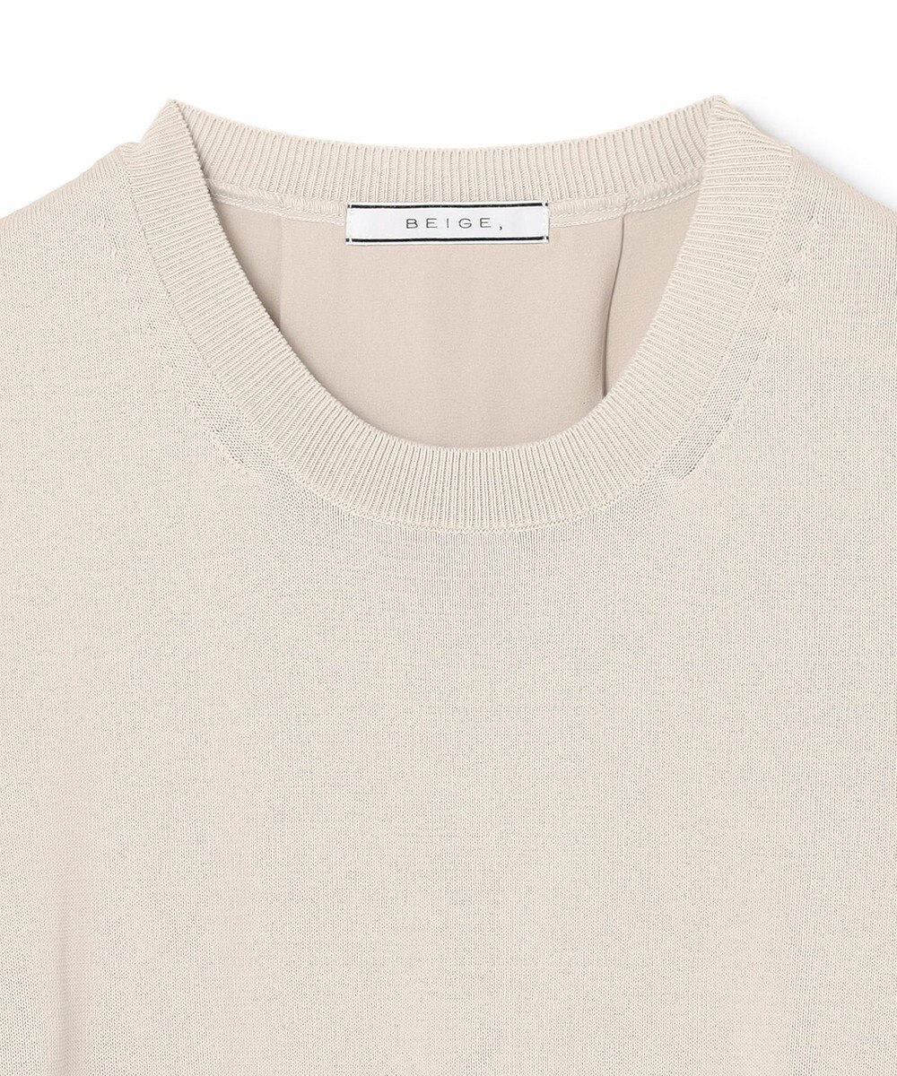 BEIGE， 【WEB限定・洗える】LECERF / 異素材バックシアーストレッチニット 
