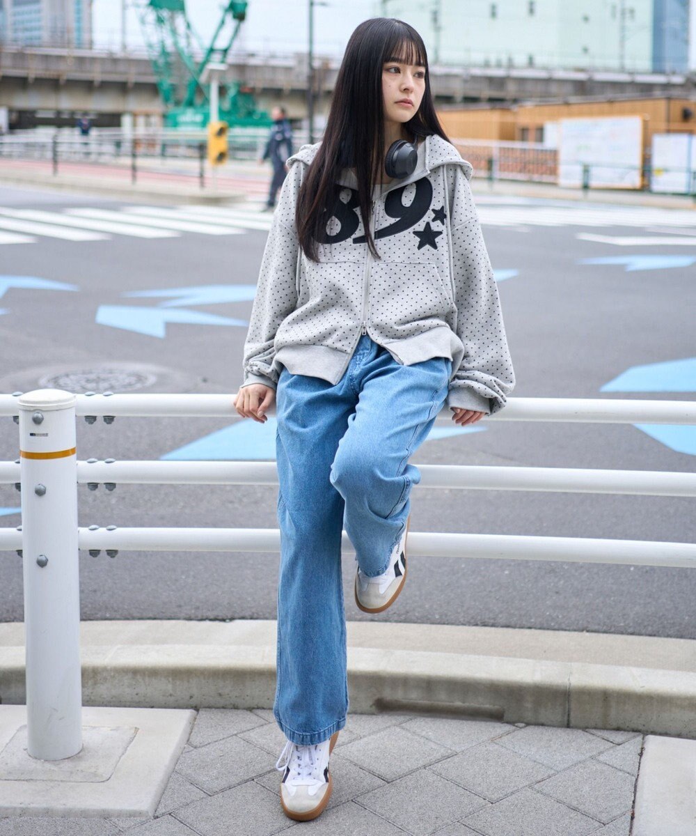 WEGO 【ユニセックス着用ITEM/ウエストゴム】ユルフィットデニムイージーパンツ 
