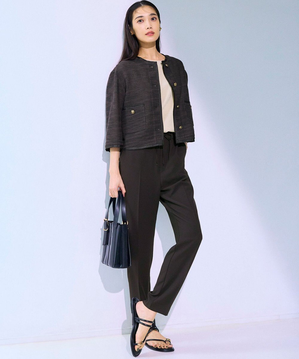 23区 【洗える】レーヨンポリエステルストレッチ プルオーバー ラメニット 