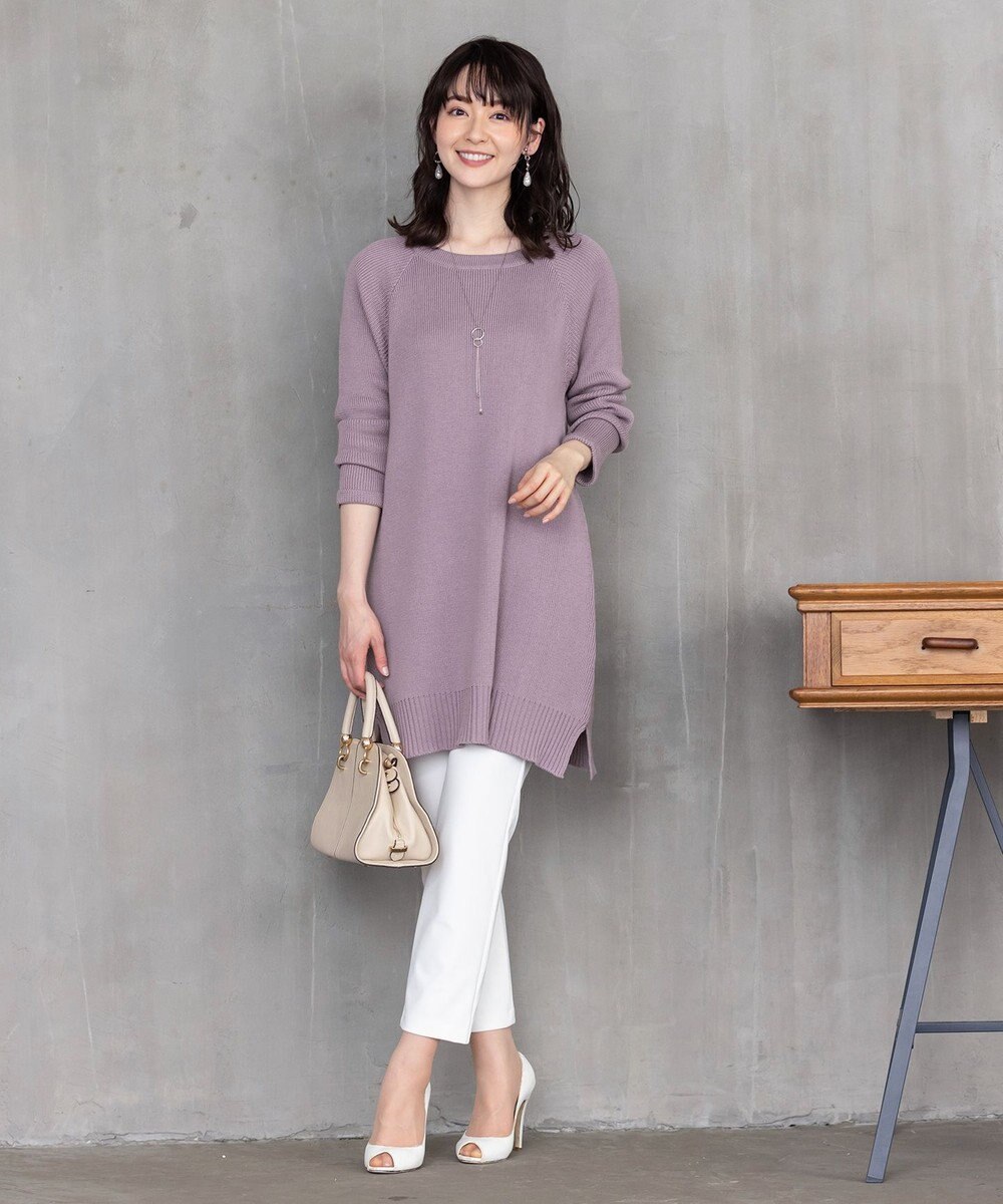 Tiaclasse L 【洗える】リラックス感のあるラグランスリーブニット 