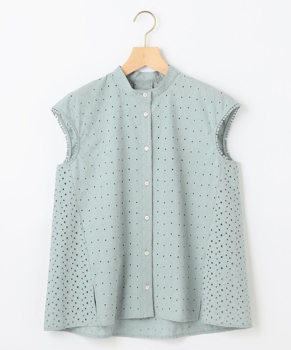 組曲 L エンブロイダリーレースノースリーブ ブラウス 