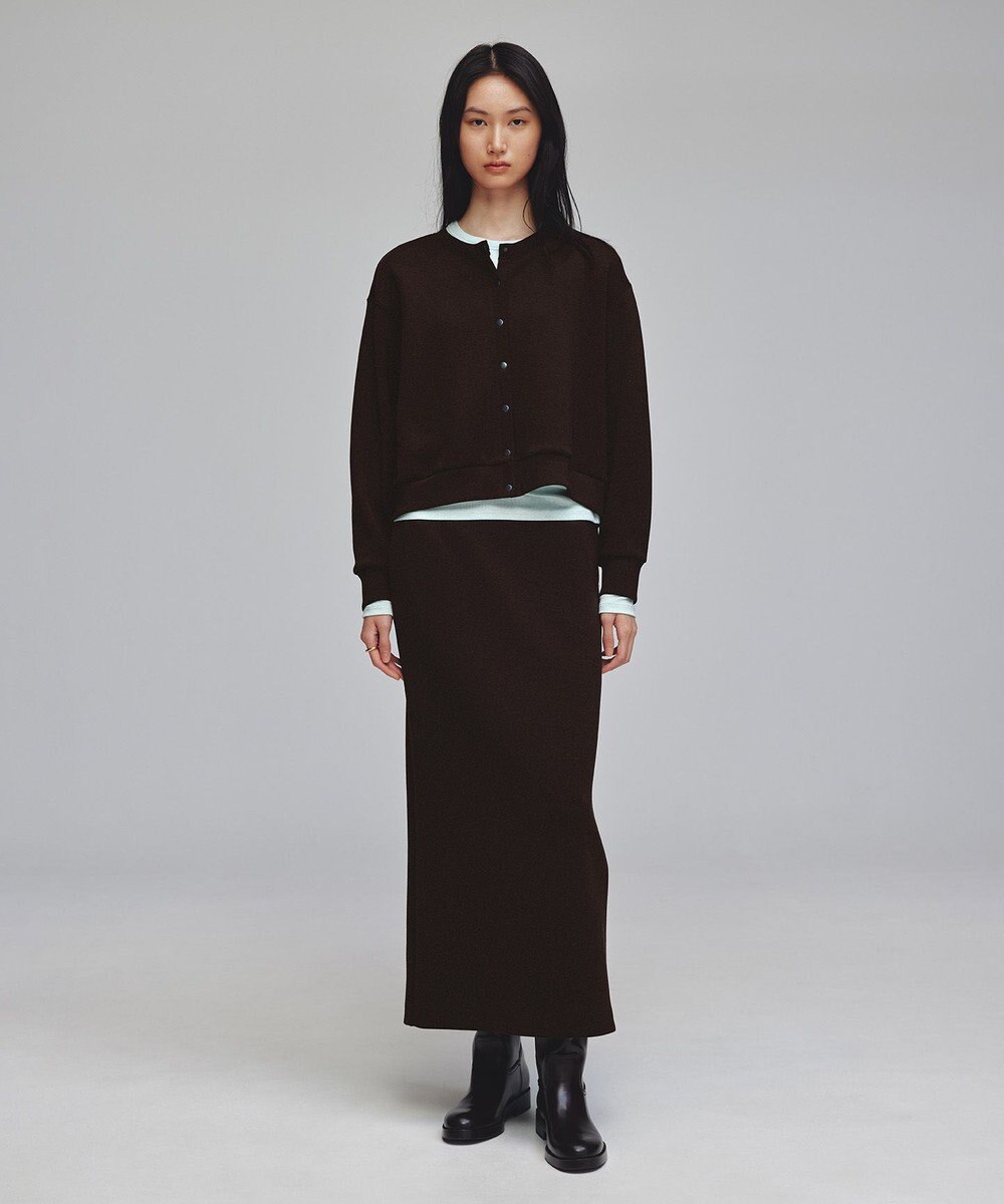 UNFILO L 【野呂佳代さん着用】BEAUTY FORM JERSEY スナップカーディガン 