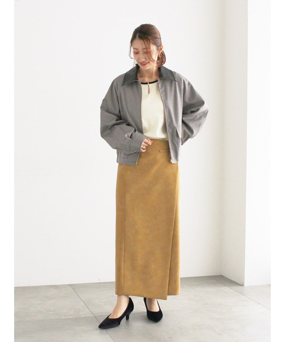 Te chichi ファブリックアソート衿付きブルゾン 