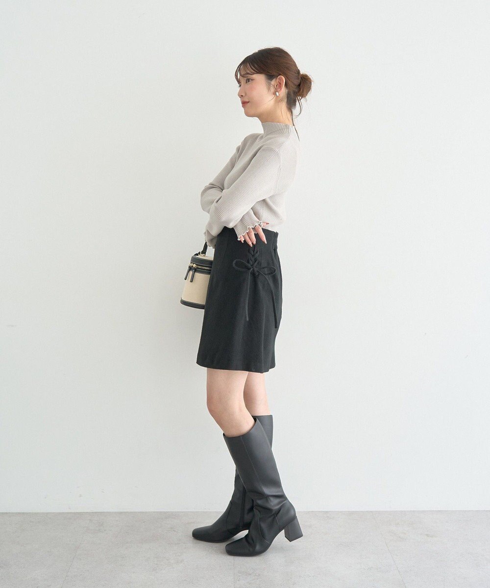 earth music&ecology サイドレースアップミニスカート 