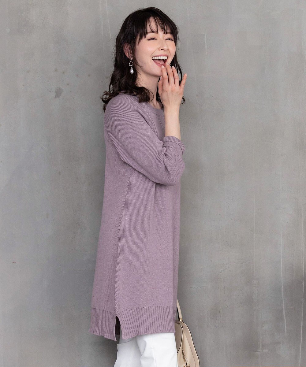 Tiaclasse L 【洗える】リラックス感のあるラグランスリーブニット 