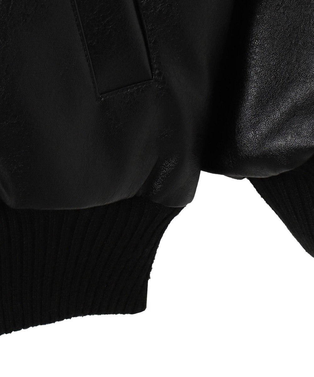 WEGO ヴィンテージライクFレザーRVブルゾン 