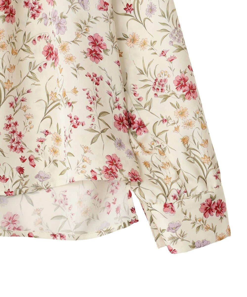 YECCA VECCA ボタニカルフラワー柄ボウタイブラウス 