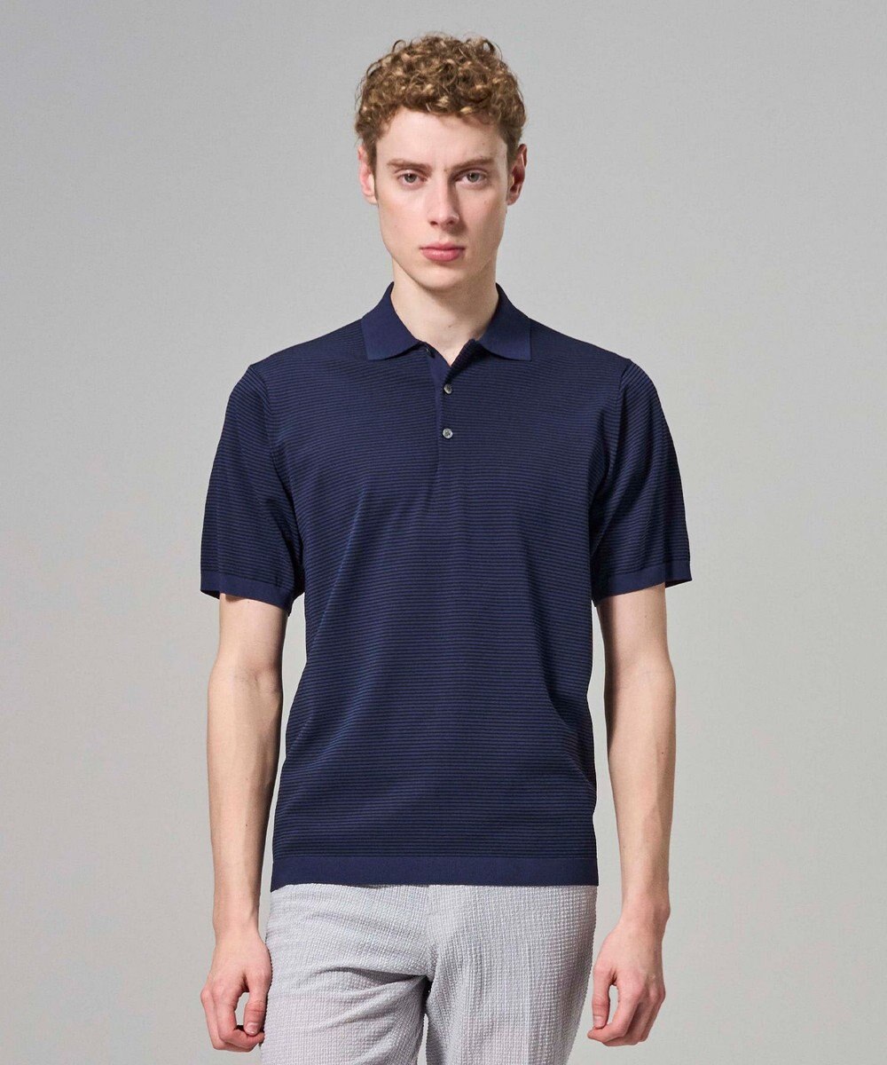 JOSEPH HOMME 【新柄】リュクスレーヨンボーダー　ポロニット 