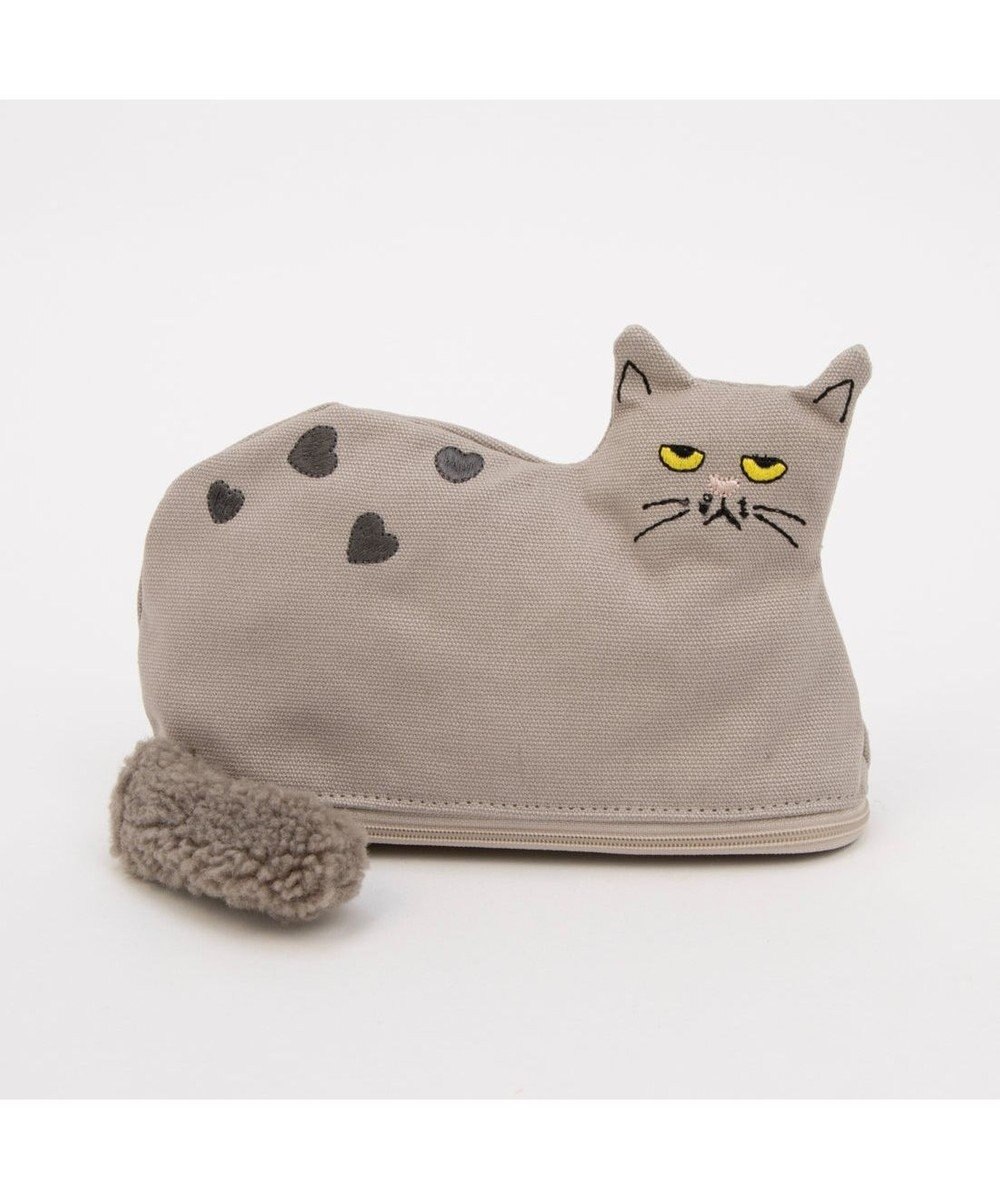 UNBILLION カシュカシュ cachecache / ネコ刺繍自立ポーチ 