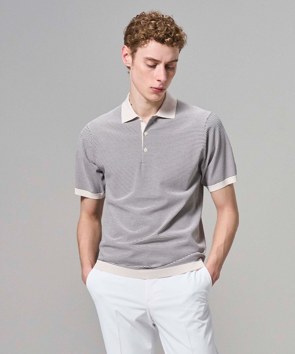 JOSEPH HOMME 【新柄】リュクスレーヨンボーダー　ポロニット 