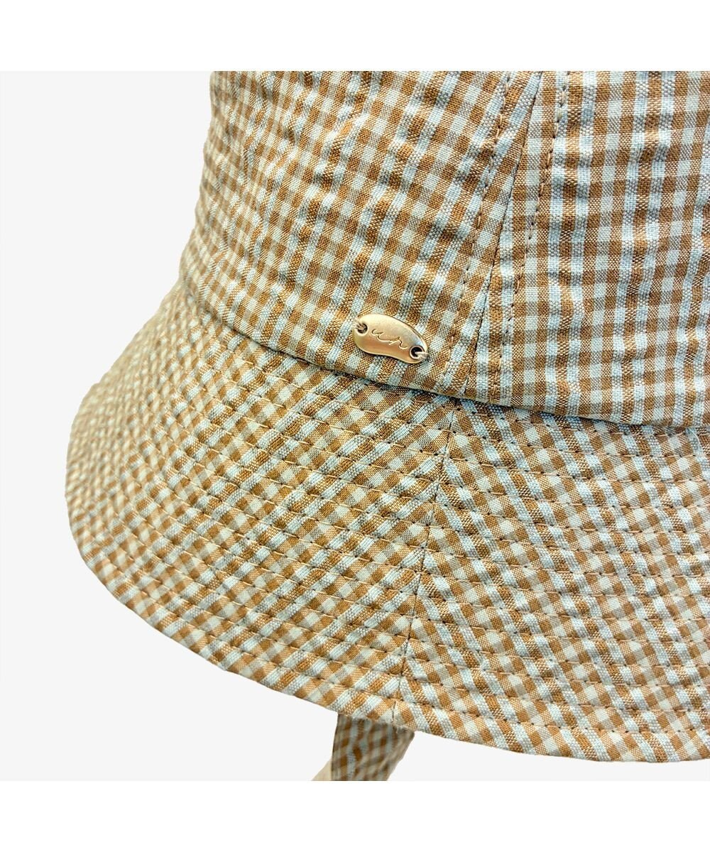 林八百吉商店 un chapeau　ひも付きチェックハット 