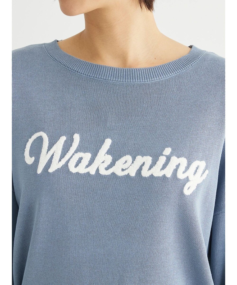 Green Parks さがら刺繍入りニットプルオーバー 