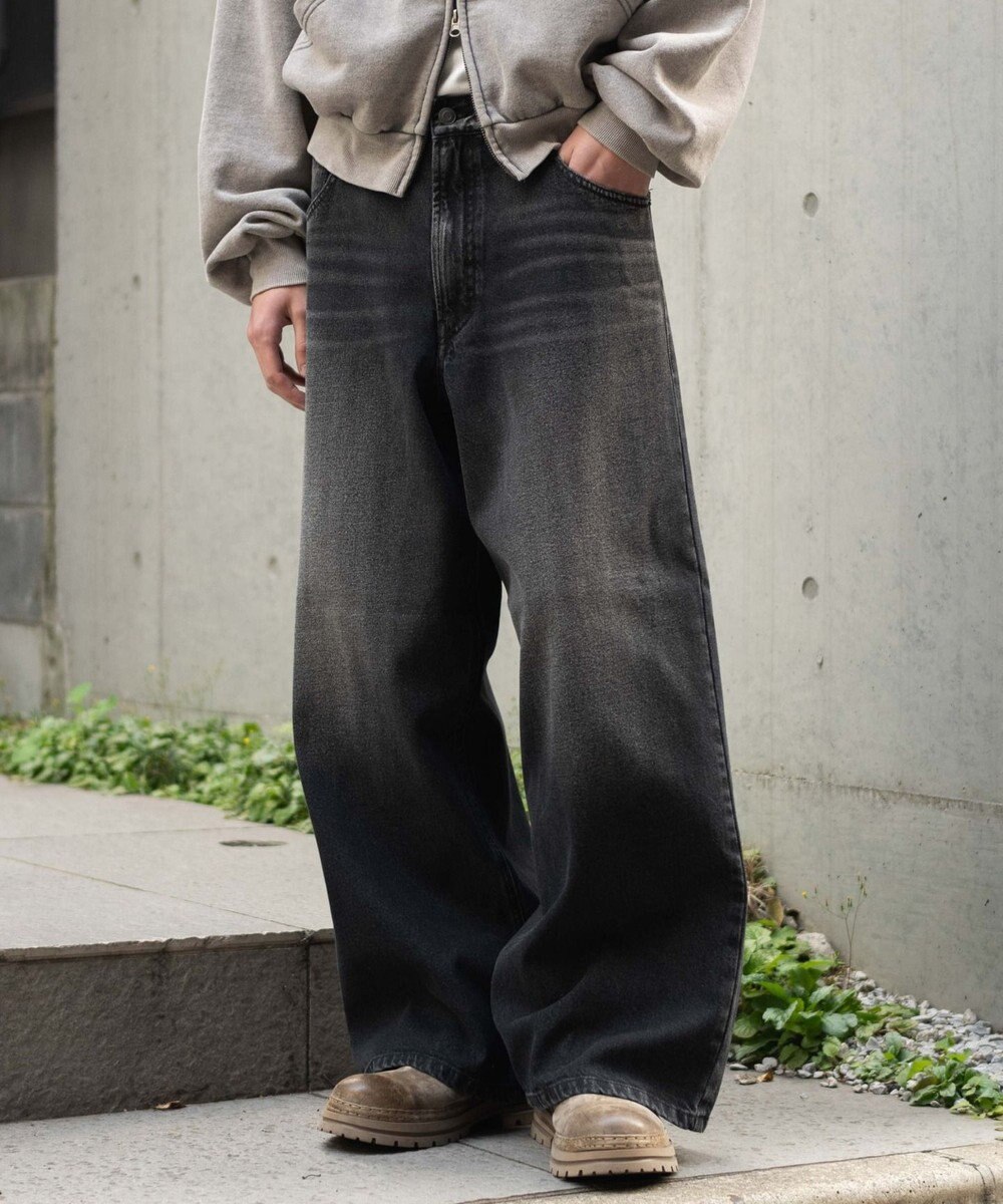 WEGO 【SMLサイズ展開】エクストラバギーデニムパンツ 
