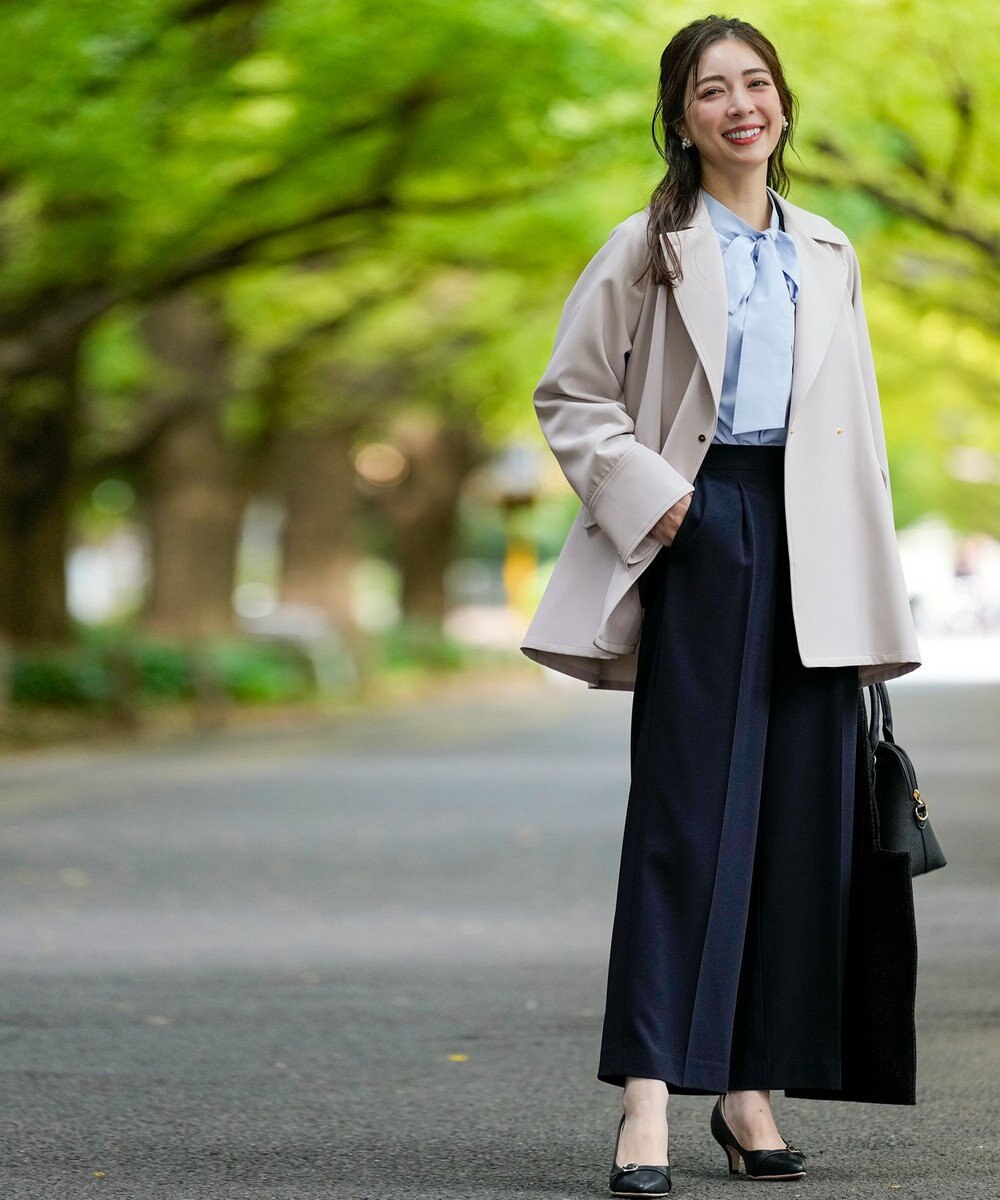 ANY SIS L 【2WAY】エレカジストレッチミドルトレンチ コート 