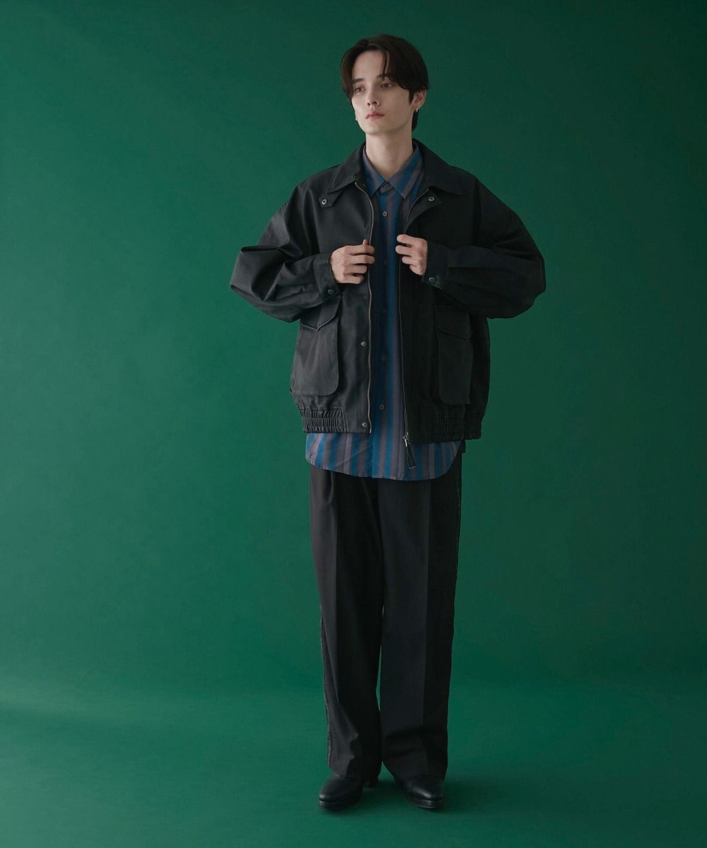 WEGO 刺繍ラインワイドスラックス 