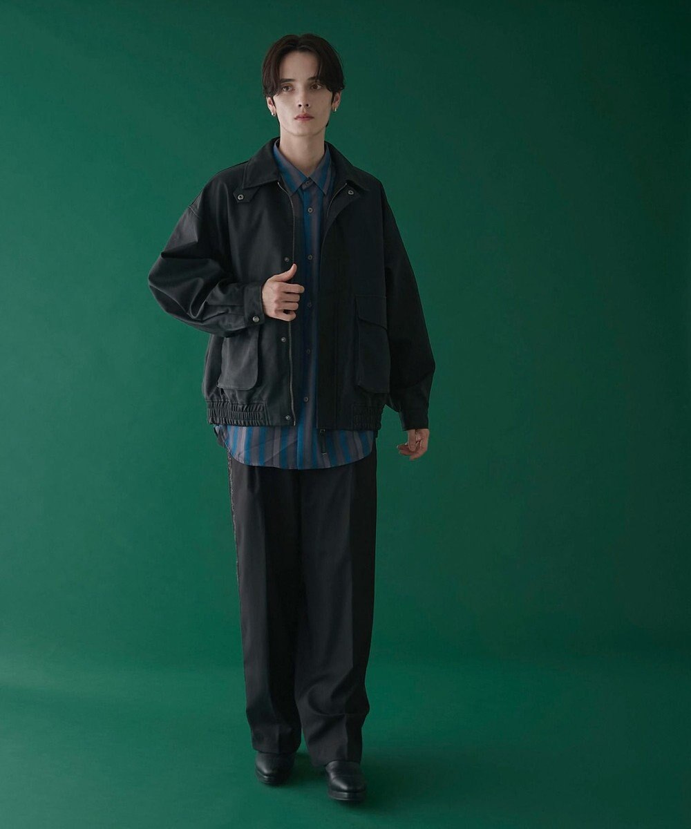 WEGO 刺繍ラインワイドスラックス 