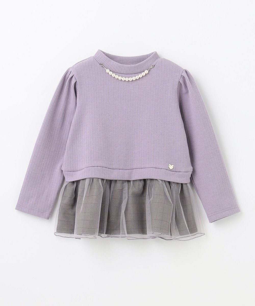 ANY KIDS パール付きペプラムトレーナー 