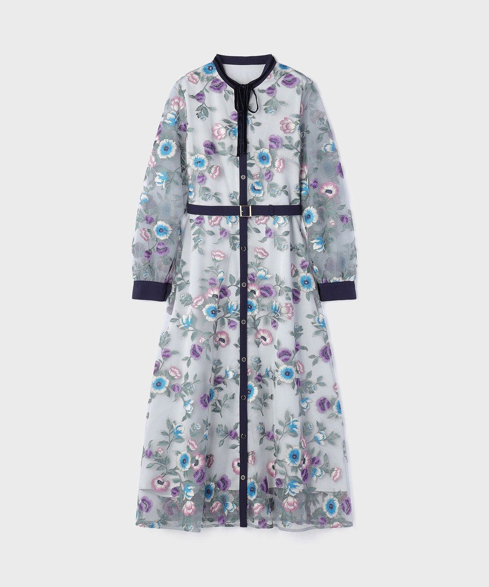 GRACE CONTINENTAL マルチ刺繍フレアワンピース 