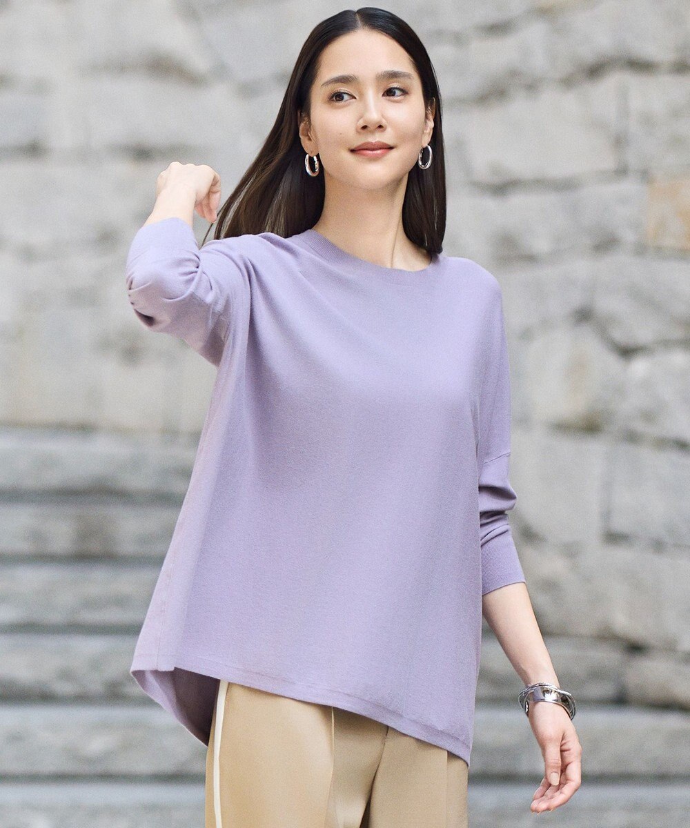 自由区 L 【WEB限定カラーあり】レーヨンストレッチ ニットT 