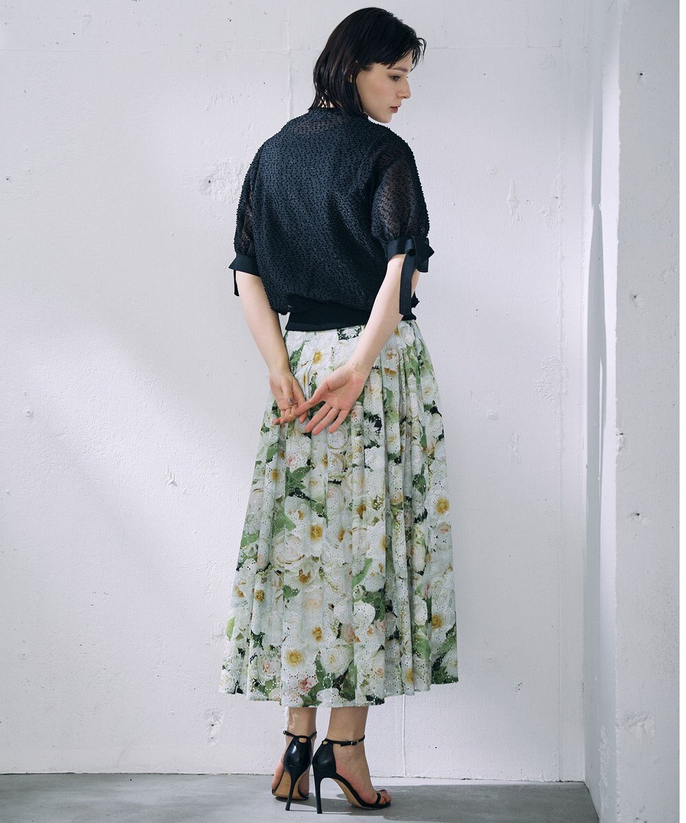 自由区 【カトリエムブーケ】Expression delicate ドットシアー・リボンスリーブトップス 