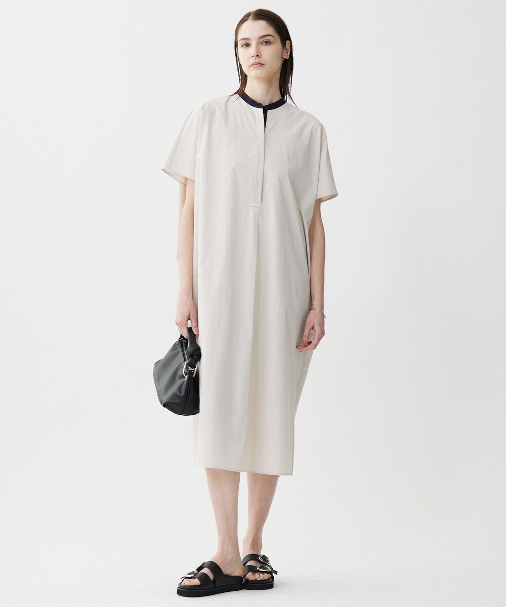 ICB L 【接触冷感・UVカット・洗える】RENUソフトタイプライター バンドカラーワンピース 