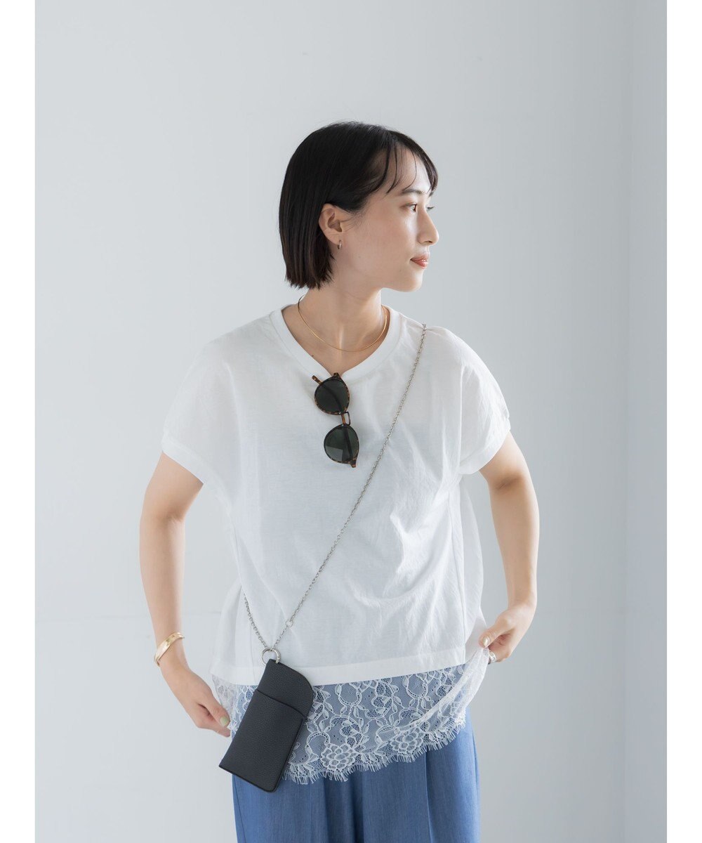 Te chichi 【接触冷感/マシンウォッシャブル】レースヘムTシャツ《2026 SUMMER LOOK item》 