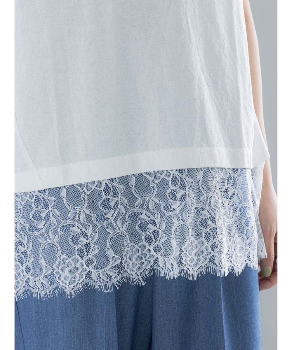 Te chichi 【接触冷感/マシンウォッシャブル】レースヘムTシャツ《2026 SUMMER LOOK item》 