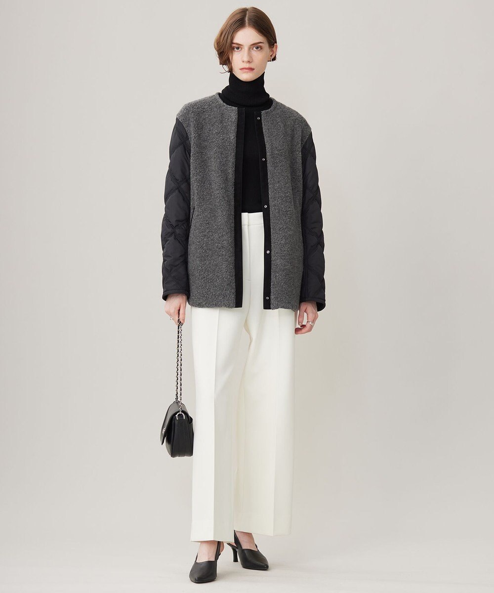 ICB 【リバーシブル着用可能】 ラミネートパイルキルト ミドル丈コート 