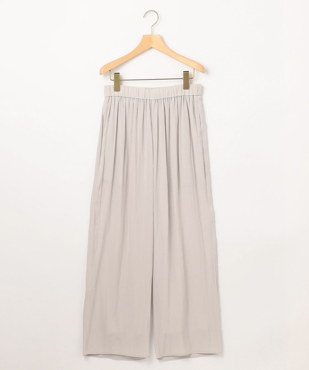 組曲 【洗える】ギャザーライトデシン パンツ ロング丈 