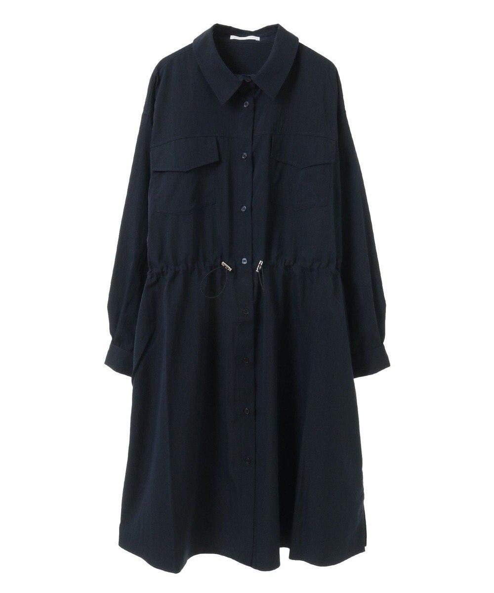 Green Parks ミディ丈ミリタリーシャツワンピース 