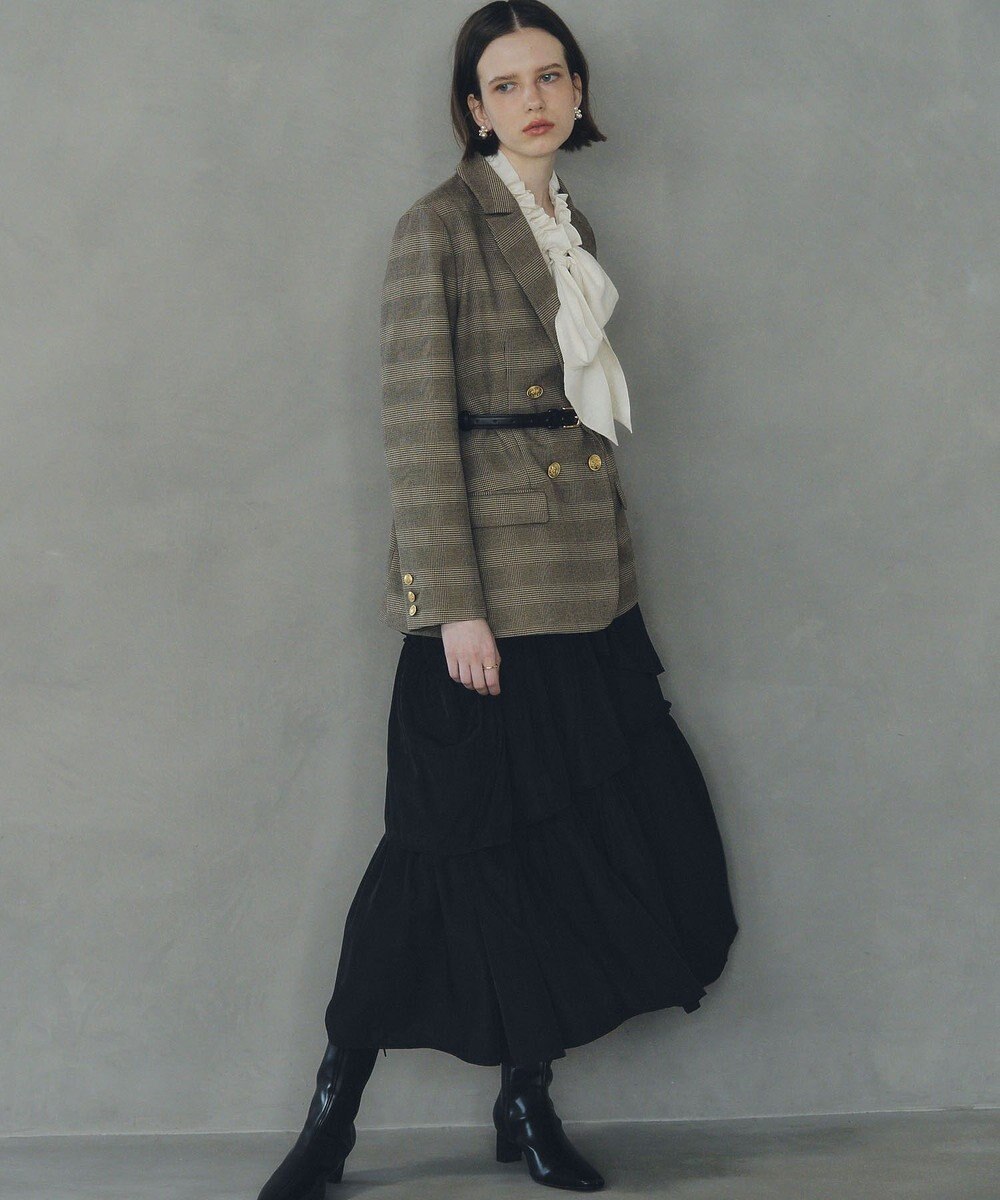 YECCA VECCA アシンメトリーラッフルスカート 