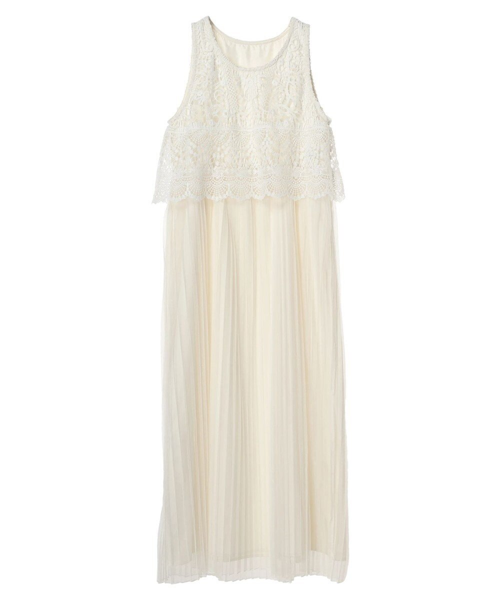 earth music&ecology レースチュールプリーツワンピース 