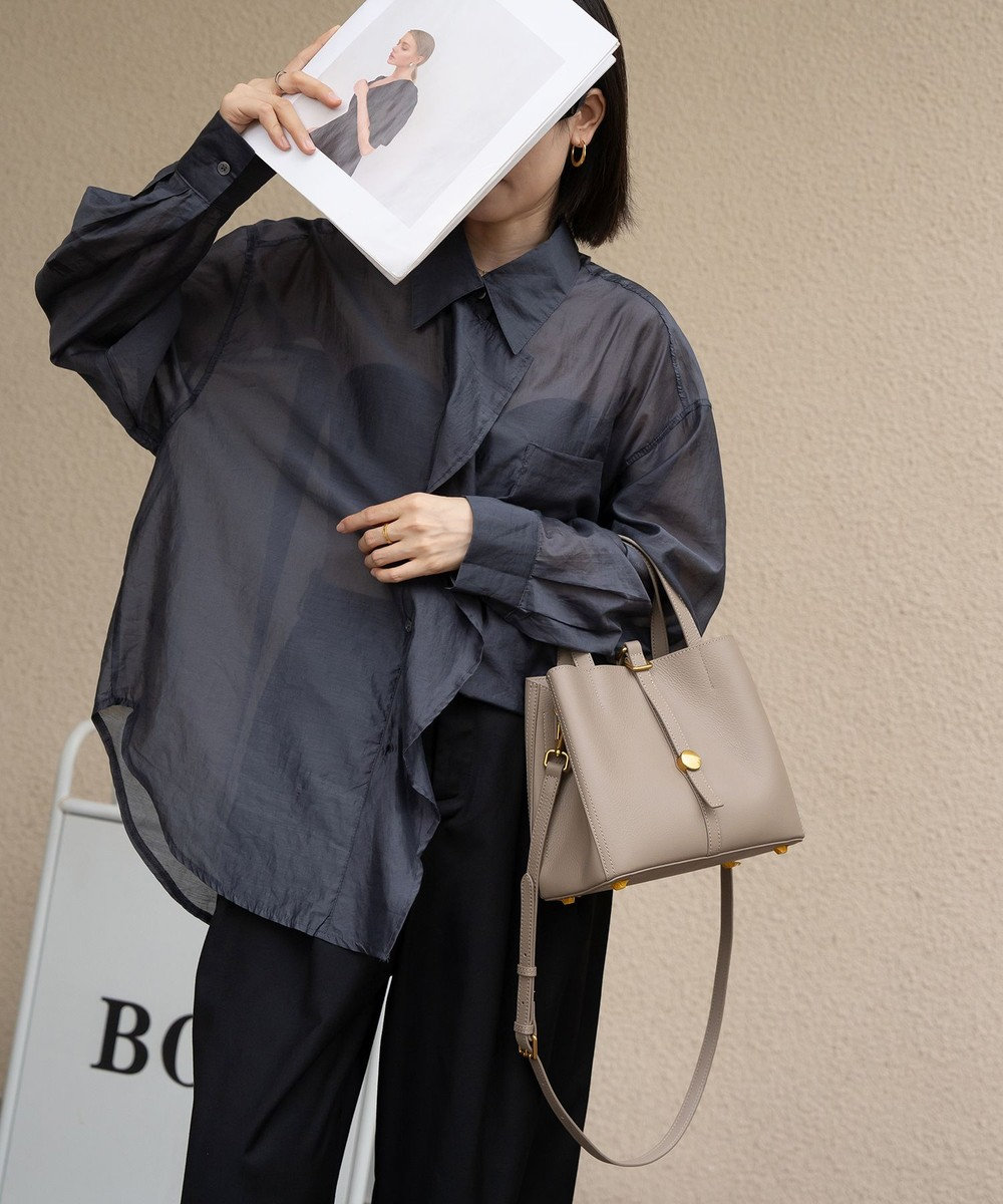 style code ［RICKERS/リッカーズ］ナチュラルレザーアオリハンドバッグ 