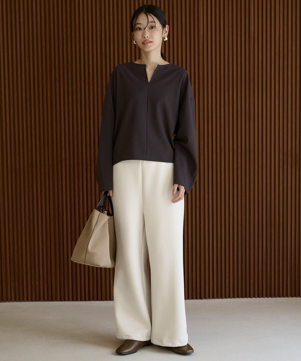 UNFILO マイビューティ キーネックブラウス 