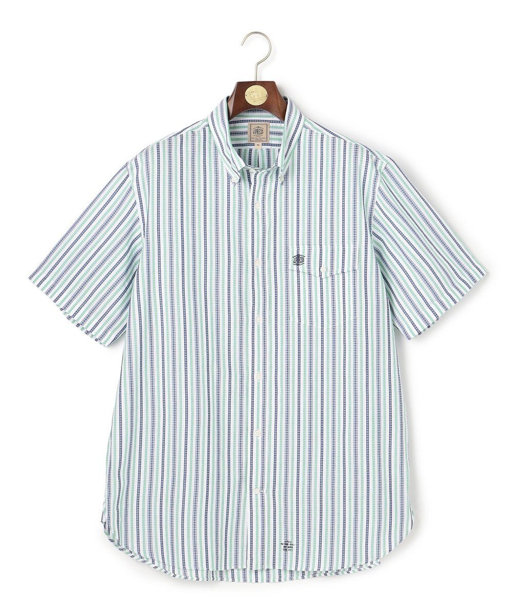 J.PRESS MEN 【KING SIZE / Aero Weave】クールマックスサッカー ストライプ シャツ / B.D. 