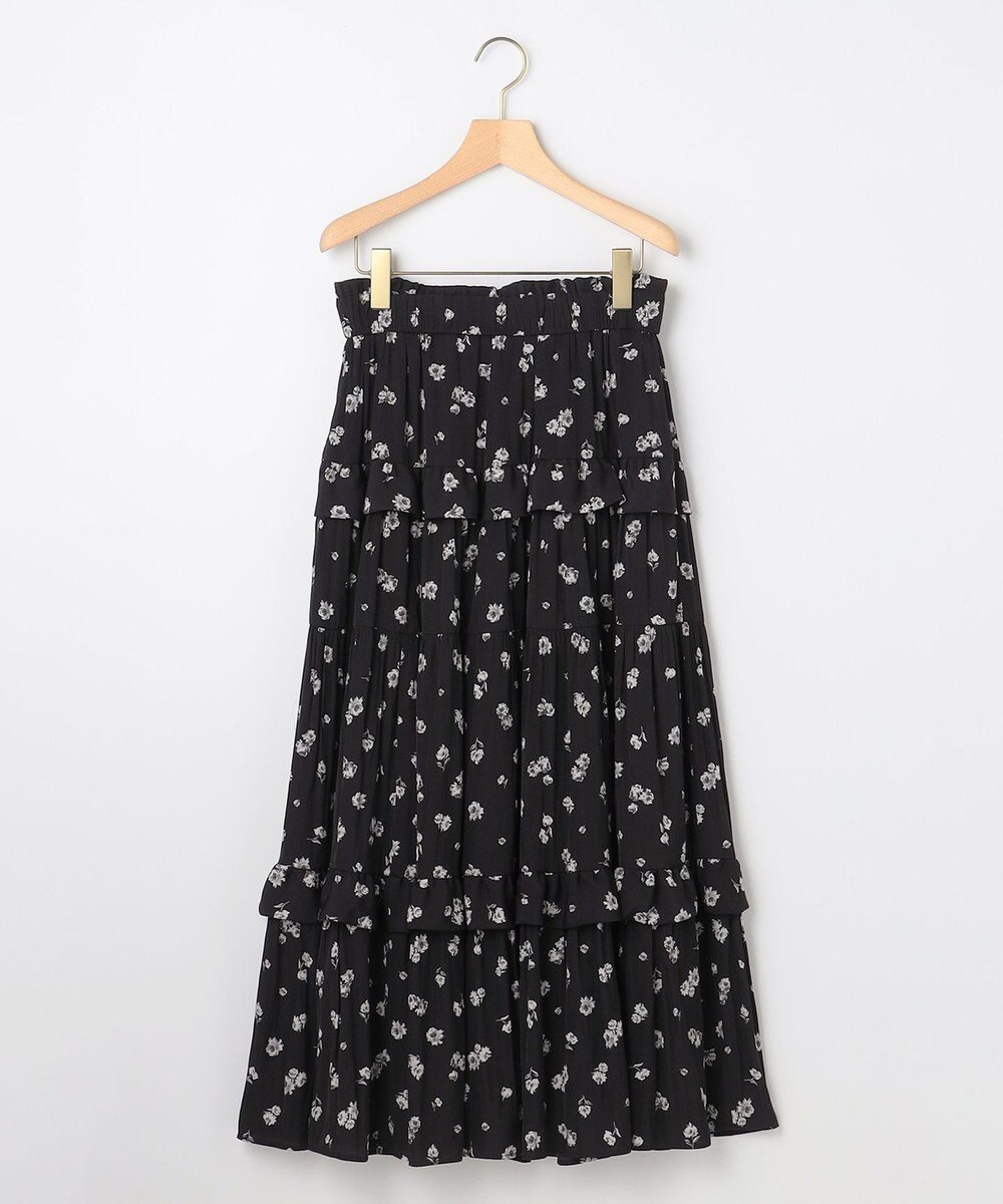 組曲 S 【加藤ローサさん着用 / レングス調整可能】ギャザーライトデシンティアード スカート 