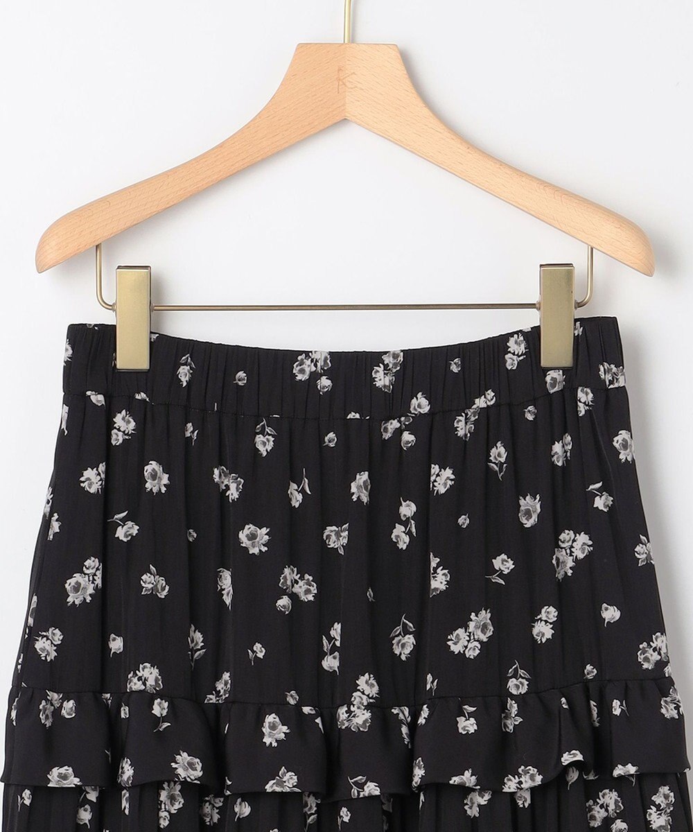 組曲 S 【加藤ローサさん着用 / レングス調整可能】ギャザーライトデシンティアード スカート 