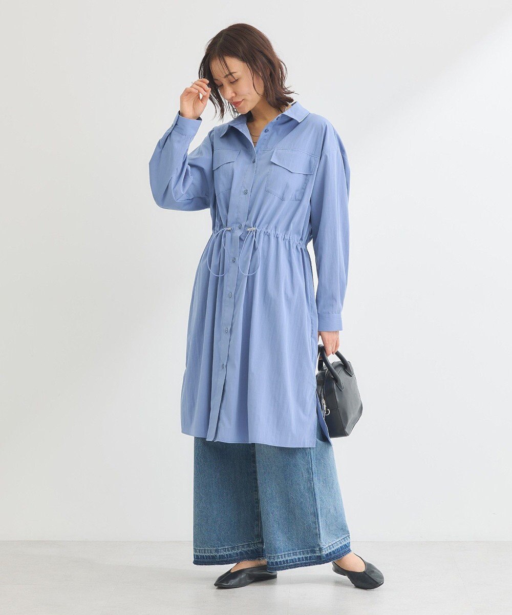 Green Parks ミディ丈ミリタリーシャツワンピース 