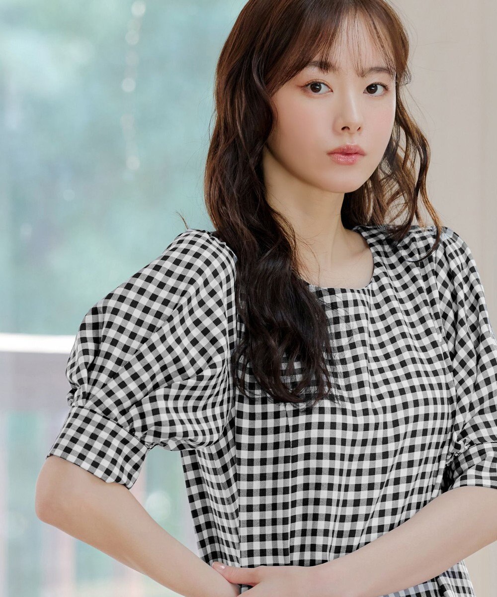 Tiaclasse 【小倉優子さん着用】【洗える】 パフスリーブチュニックブラウス 