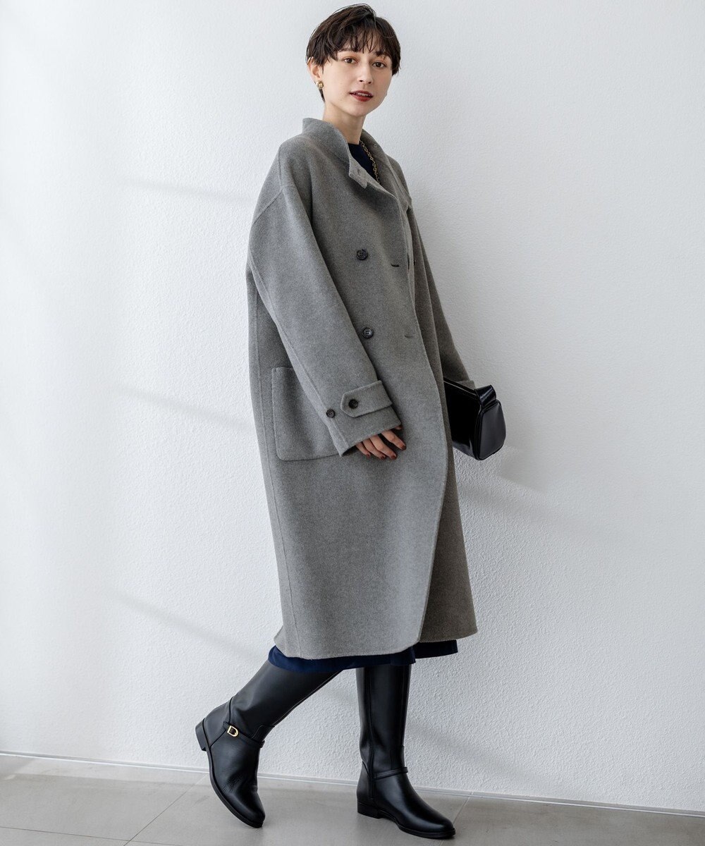 23区 【VERY掲載】MANTECOPureリバー スタンドカラーコート 