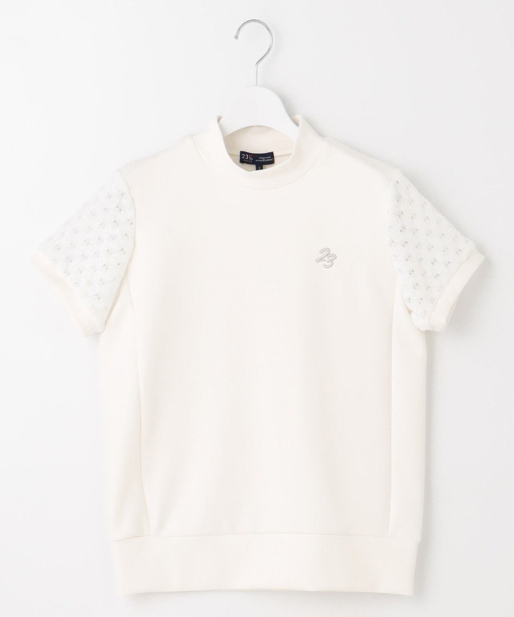 23区GOLF 【WOMEN】【UVケア・吸水速乾】レース袖 モックネックシャツ 