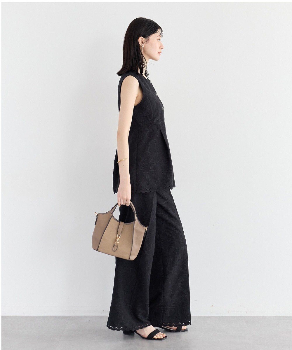 YECCA VECCA 刺繍ワイドパンツ 