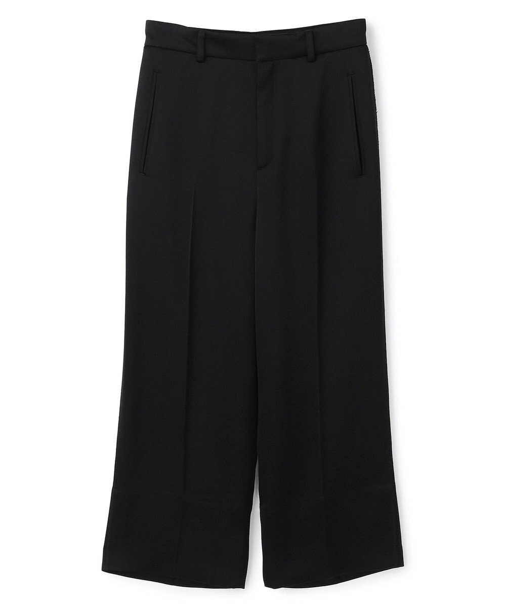 BEIGE， CASSITER / リネンブレンド サテンクロップドパンツ 