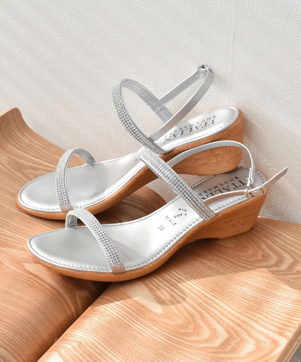 INTER-CHAUSSURES 【ITALIAN SHOEMAKERS】ラインストーンダブルベルトサンダル 