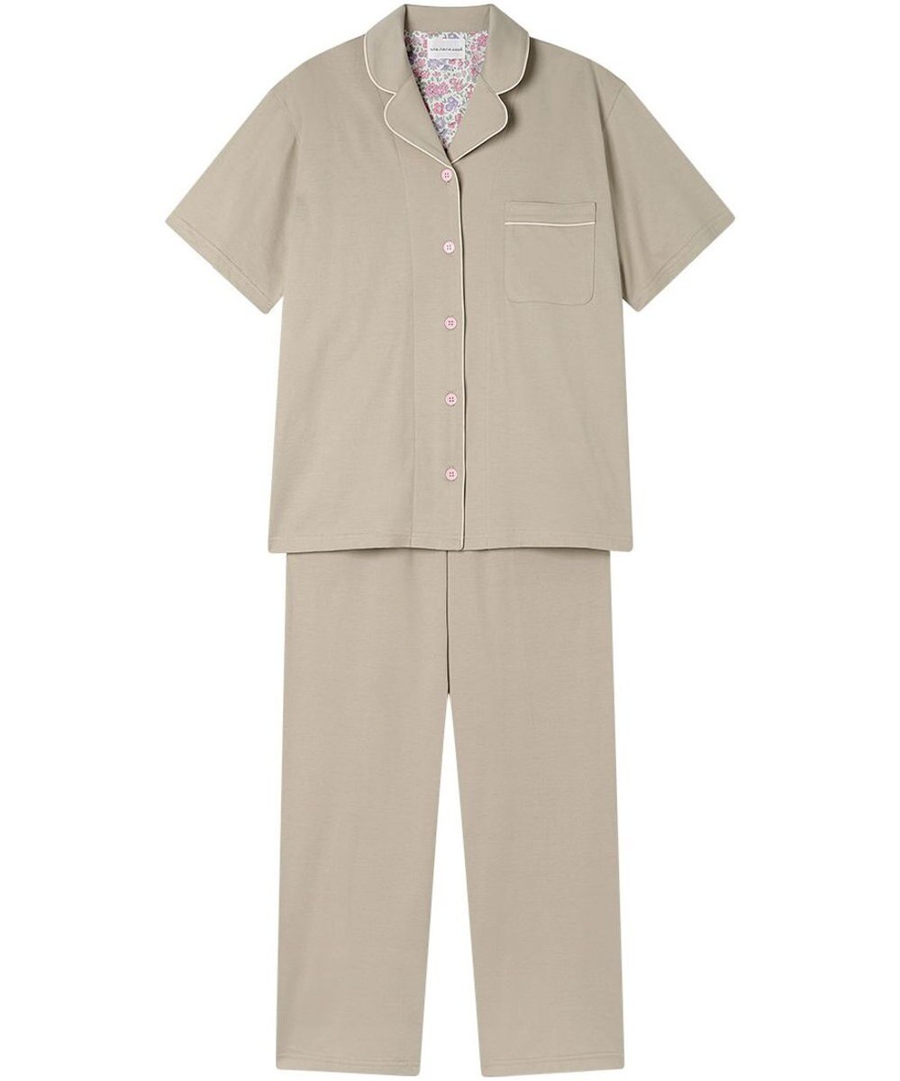 une nana cool 【綿100%】60/2 やわらか天竺 半袖開襟パジャマ MADE WITH LIBERTY FABRIC 