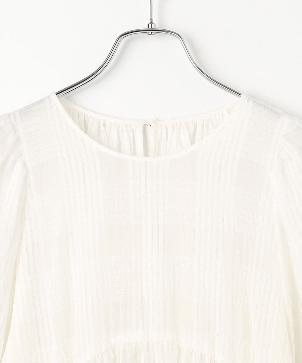 #Newans シアーチェックボリュームワンピース 