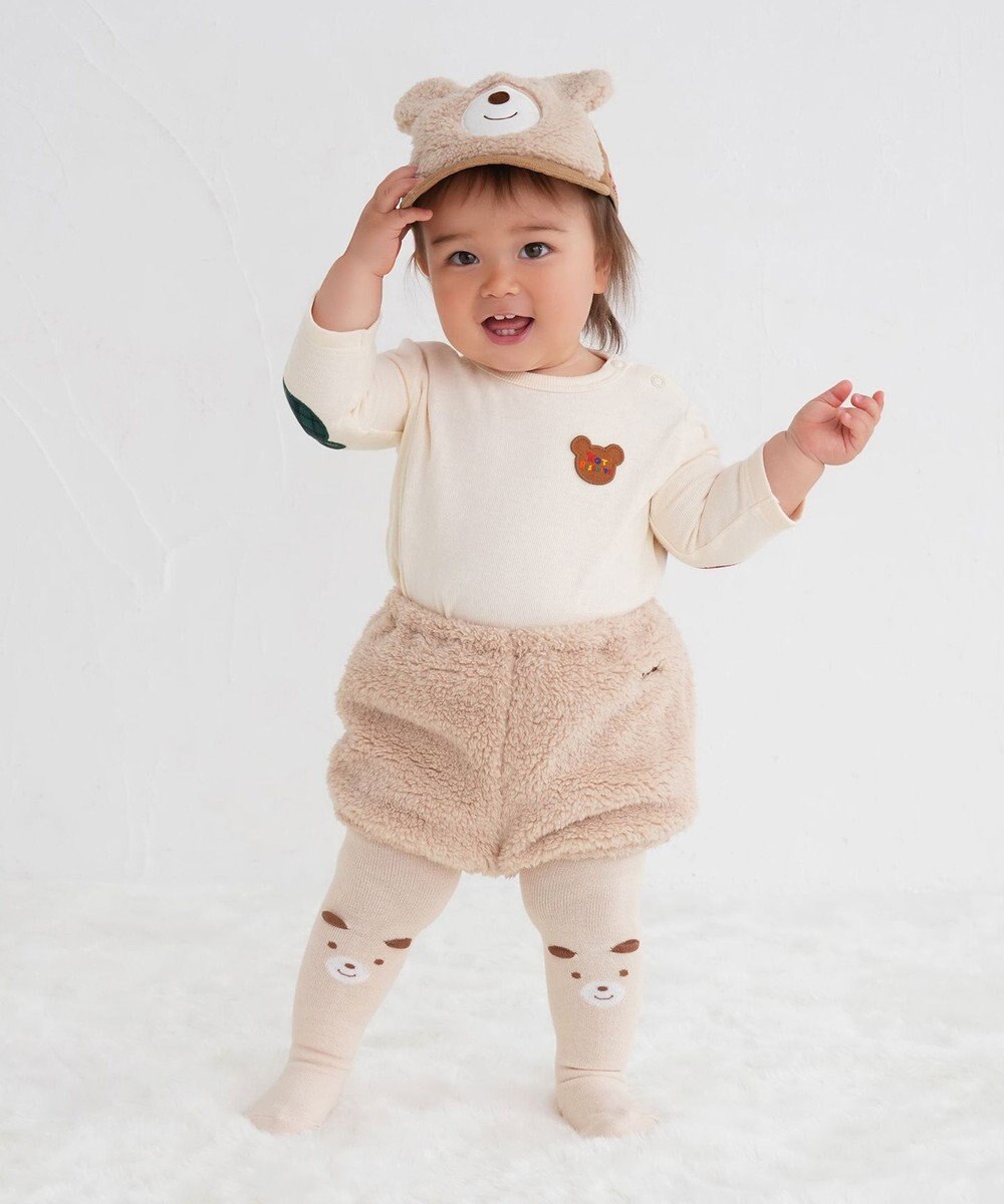 MIKI HOUSE HOT BISCUITS 【44-52cm】 もこくま顔ドン ボアキャップ 