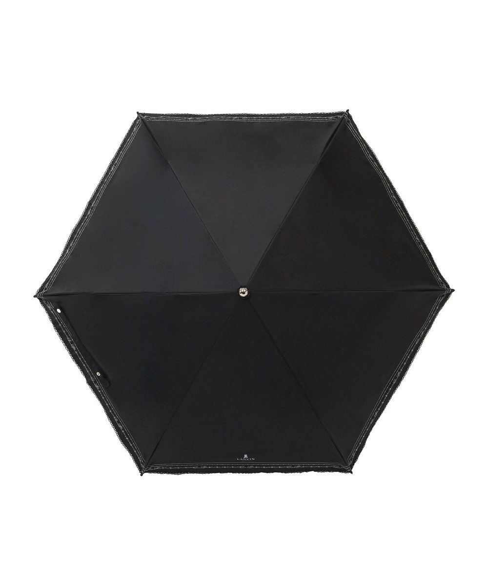 MOONBAT 【遮光率100％/遮熱/UV】LANVIN en Bleu (ランバン オン ブルー)晴雨兼用日傘 ピコレース シルバーラメ刺繍 折りたたみ傘 簡単開閉 