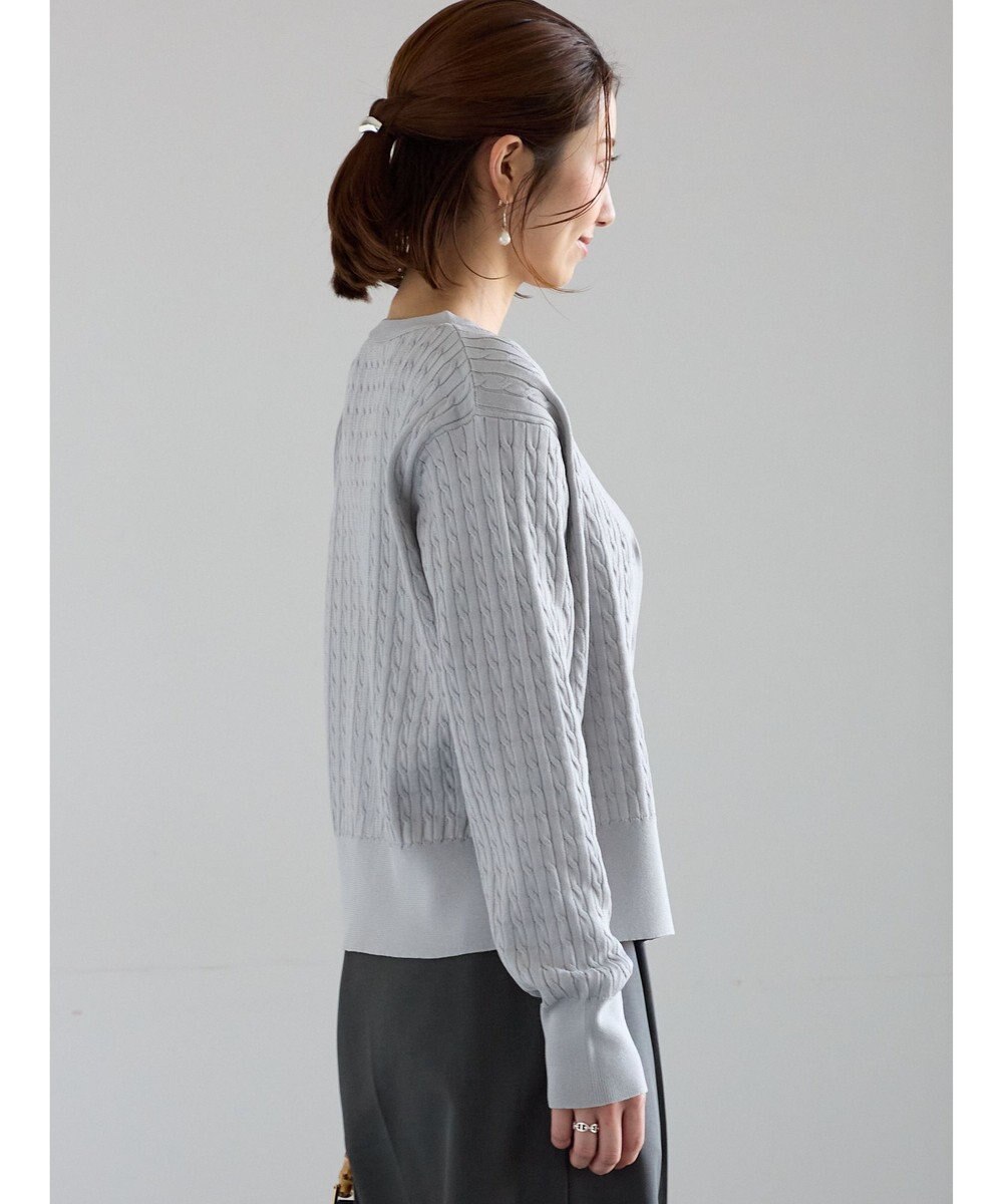 Te chichi ミニケーブル刺繍Vネックカーディガン 