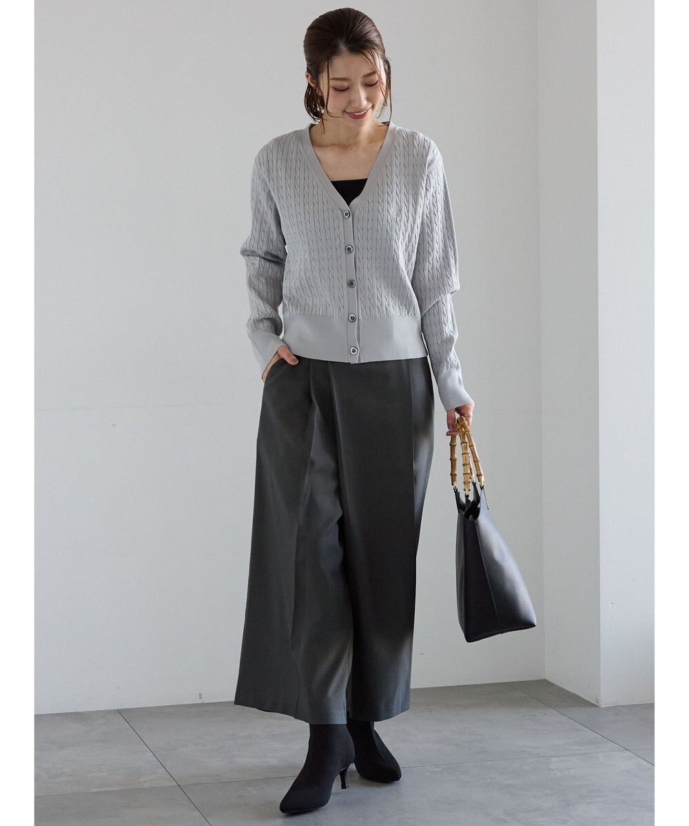 Te chichi ミニケーブル刺繍Vネックカーディガン 